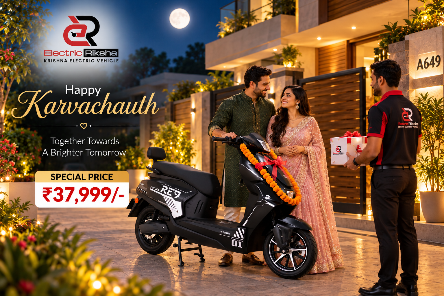 Festive Karvachauth Scooter Delivery